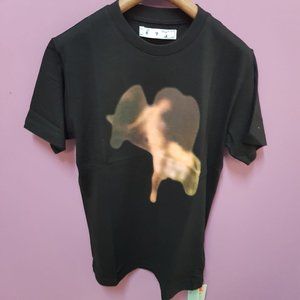 Off-White Black T-Shirt With Figure Arrows Printed